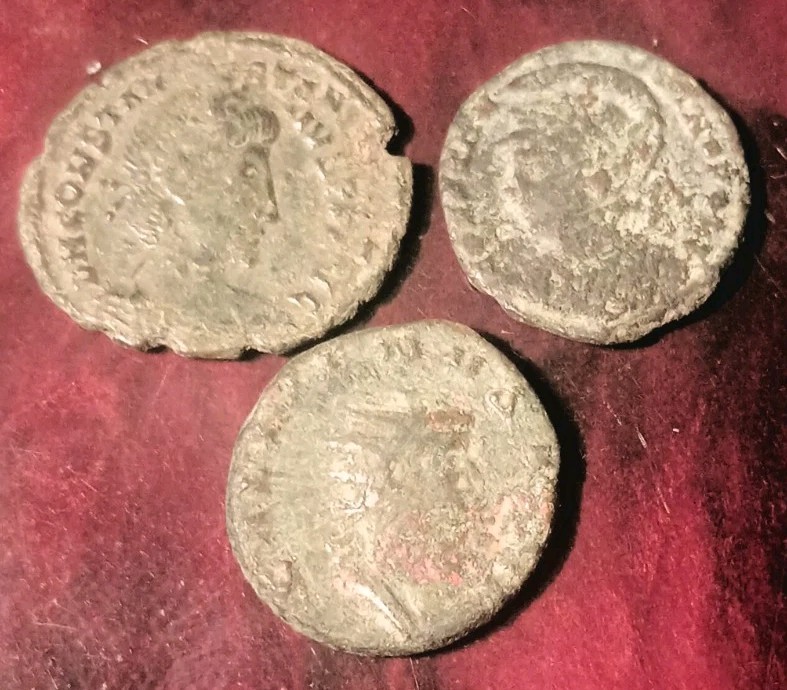 Ancient Rome Coin Lot (3) Constantine Roman Follis Ancient Greek Byzantine 300AD