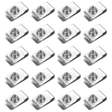 U-Style Clip-On Nut, 20 Pack M6-1 Regular Extruded U-Nut U-Type Fasteners Hardwa