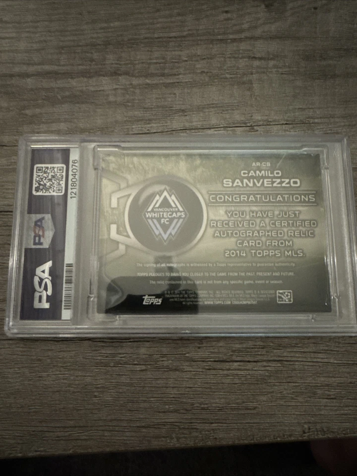 2014 Topps MLS Camilo Sanvezzo Patch Auto Relic PSA - Image 2 of 2