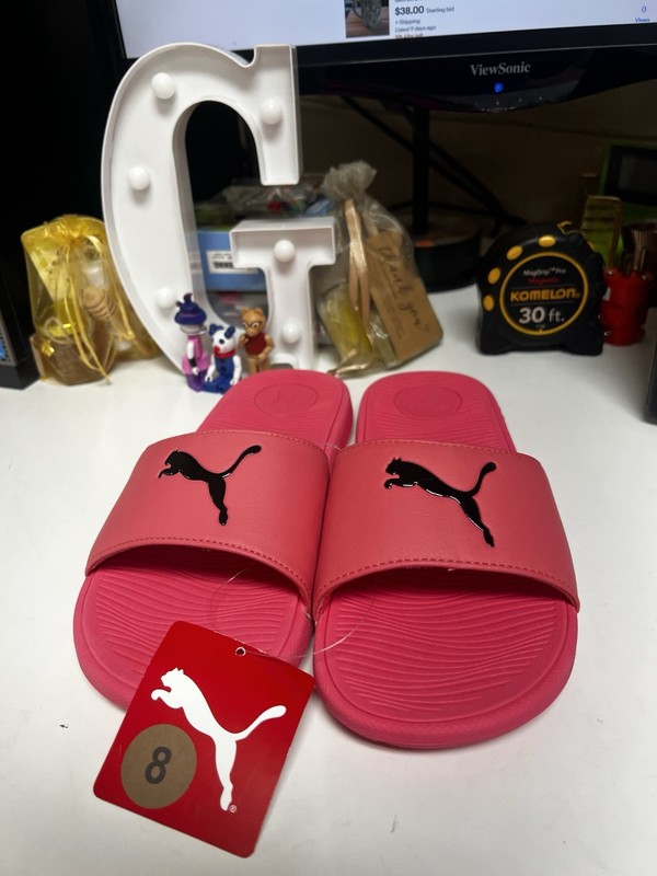 PUMA Cool Cat 2.0 Sport Womens Pink SoftFoam Slides 390963-07 Size W 8.
