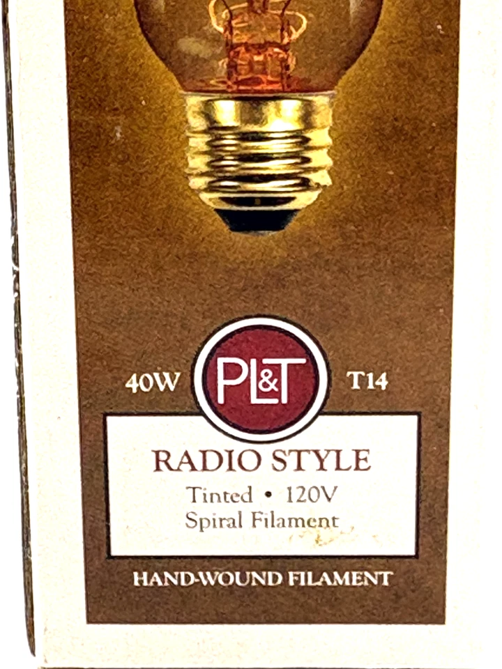NEW Edison Radio Style Filament T14 Tinted Light Bulb 40W Pl&T Electric - Image 2 of 4