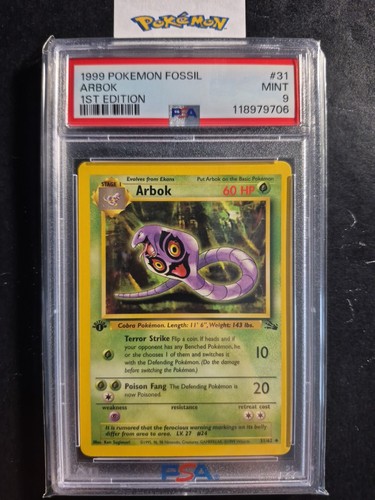 Arbok (1st Edition) graded PSA 9 for sale on eBay