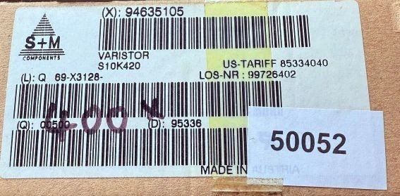 10 Stück - S10K420 - S+M - Varistor, 680V, 420V AC, 560V DC - Image 2 of 2
