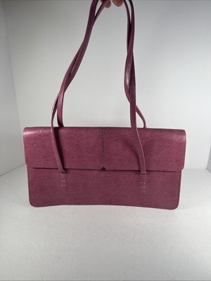 Retro Blush Pink Leather Snake Skin Print Handbag by Alfani GUC