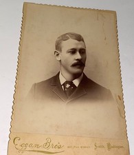Rare Antique Western American ID'd Man Joseph Denniston Seattle WA Cabinet Photo