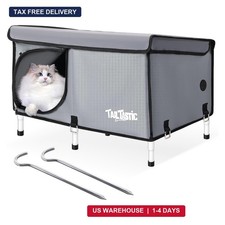 Outdoor Cat House Winter Insulated Elevated Feral Cat Shelter Waterproof Large