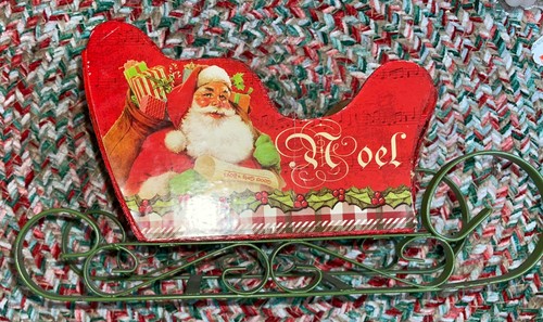 De Colección Trineo de Papá Noel Trineo Madera Metal Rojo Verde Decoración de Navidad Caja de golosinas Noel - Imagen 10 de 22