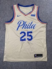 Nike Dri-FIT NBA Ben Simmons 25 Philadelphia 76ers Jersey Sz 50 Cream