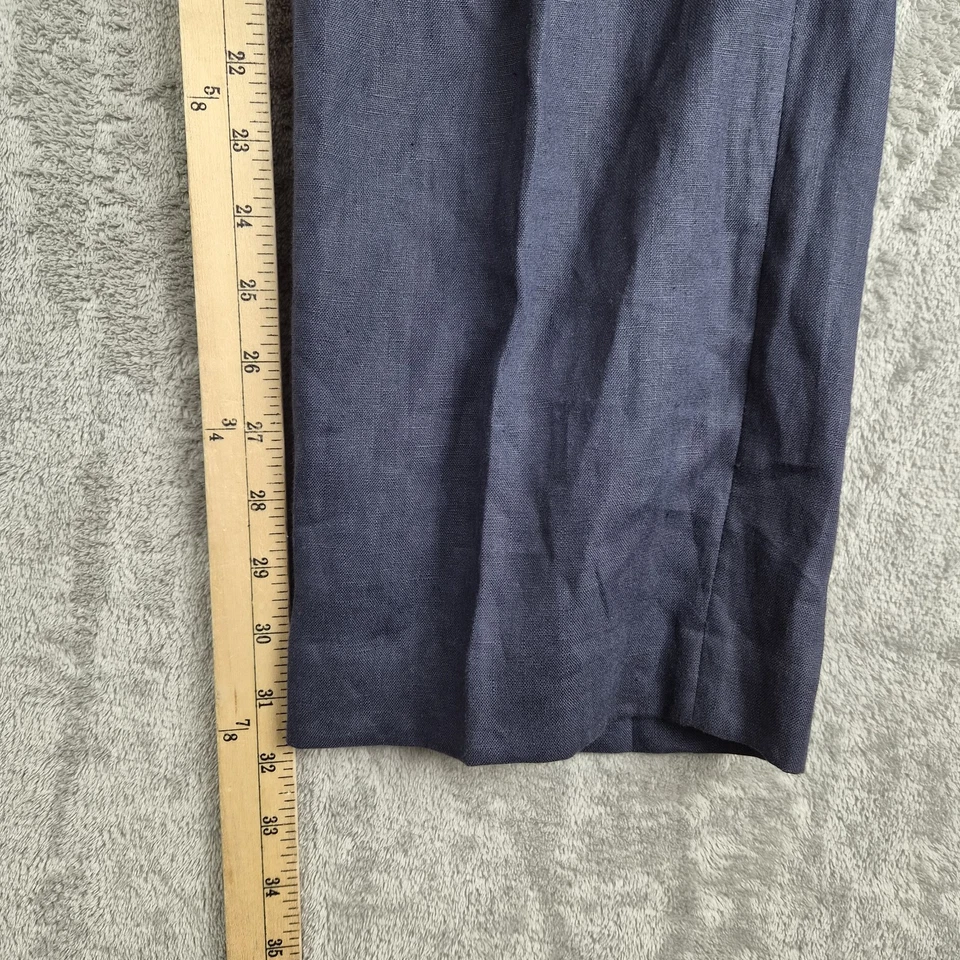 Pantalones de viaje Lauren Ralph Lauren para hombre 36x32 azul marino lino frente plano Foto 4 de 4