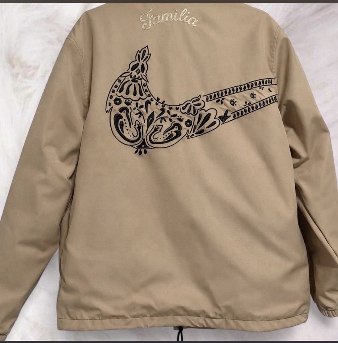 Nike Dia De Muertos Coach Jacket in Beige Size Large | eBay