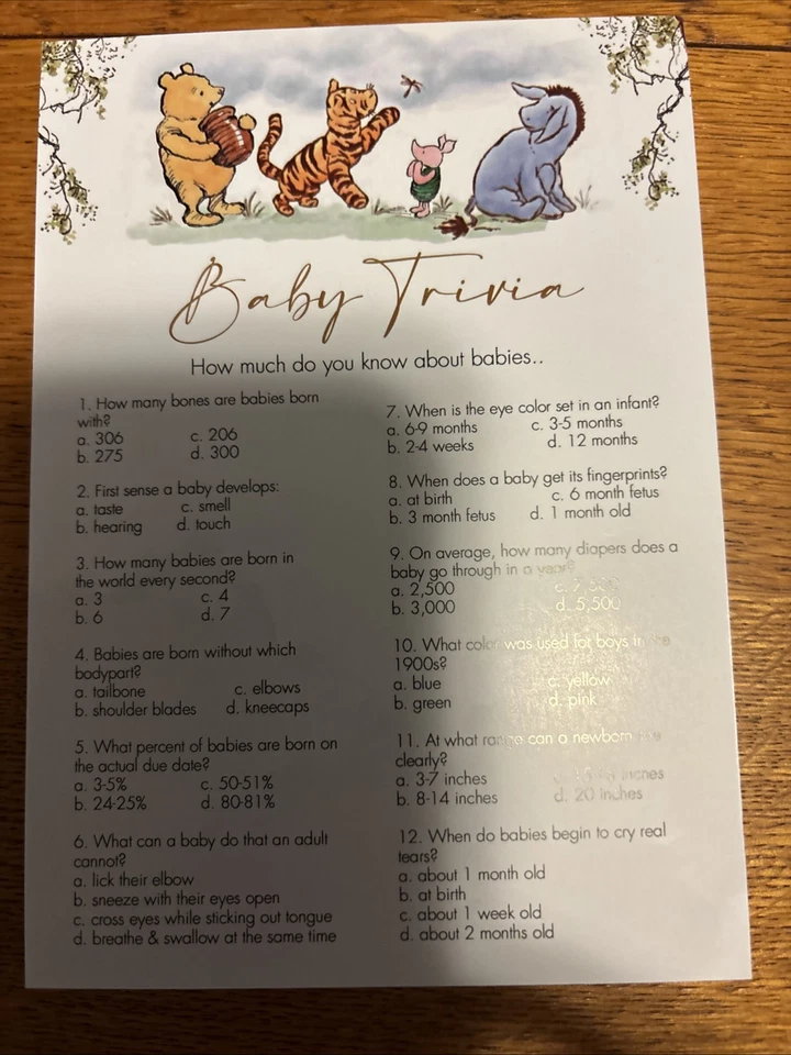 Pack de 5 juegos de baby shower Winnie The Pooh Foto 4 de 4