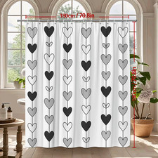 Heart Pattern Shower Curtain for Stylish Bathroom Decor