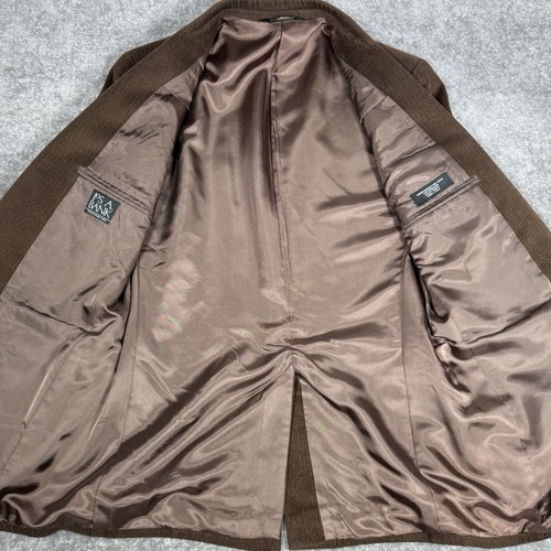 Jos A Bank Blazer Cappotto Sportivo Uomo 41R Marrone Velluto a coste Misto Lana Seta - Foto 3 di 11