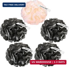 Bath Loofah Sponge 70 Grams Large Size, Black Soft Mesh Long-Lasting Shower Loof
