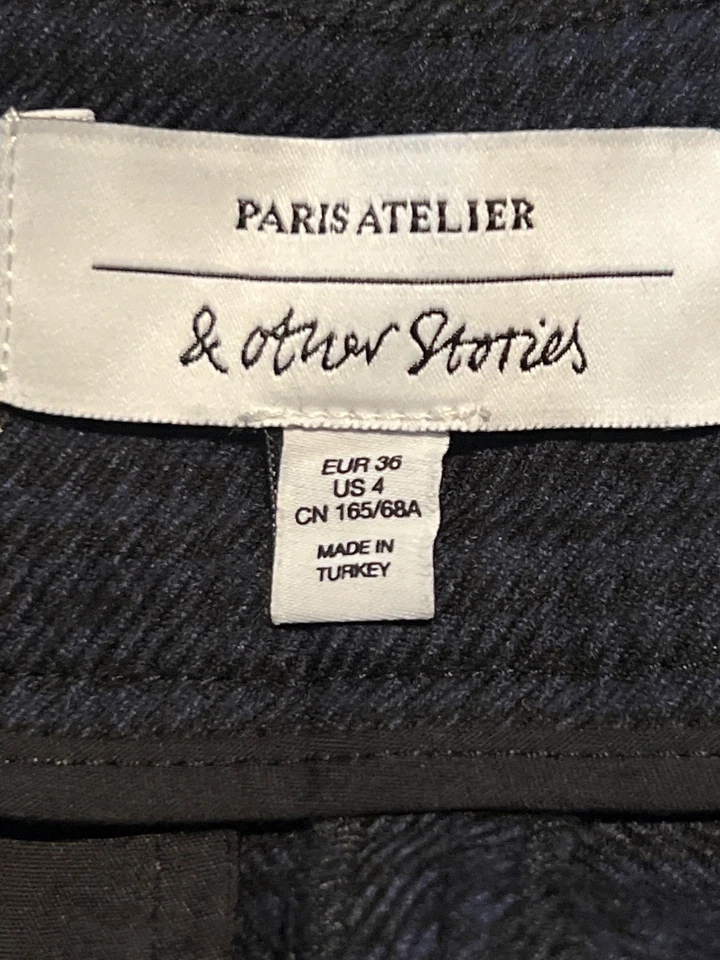 & Other Stories Pantalón Pata de Gallo Paris Atelier US 4 Azul Foto 4 de 4