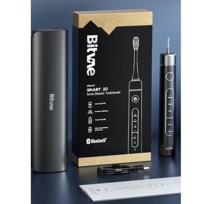Bitvae Daily D2 Sonic Electric Toothbrush Black ADA Accepted 8 Brush Heads NEW