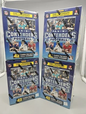 (4) Box Lot 2021 PANINI CONTENDERS FOOTBALL FACTORY SEALED BLASTER
