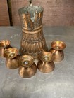 Brass Copper Small Dallah Coffee Tea Pot Turkish Ottoman Islamic With Five Cups — photo 6