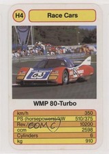 1986 Ace Trumps Race Cars WMP 80-Turbo #H4 0a3