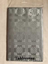 VINTAGE Set of 2 Silver Geometric Square  Paper Wipe Clean Tablecloth