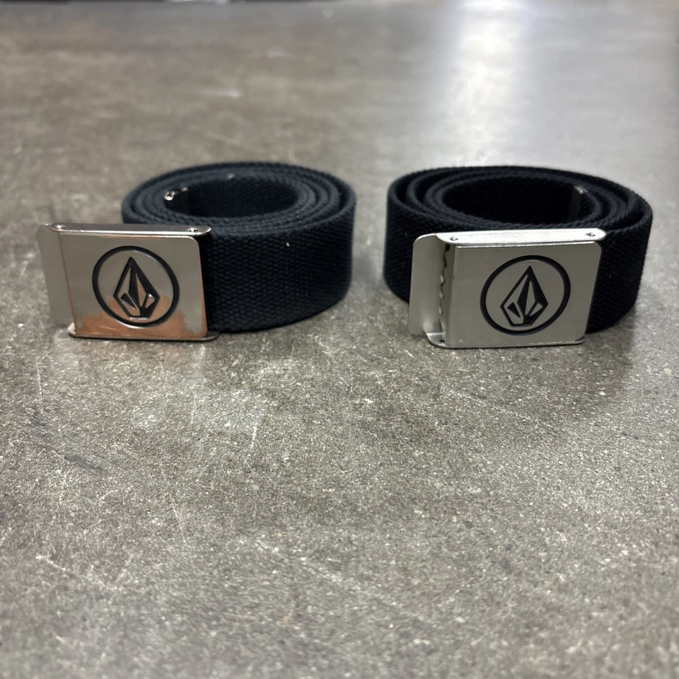 Volcom Circle Web Belt x2 Men's Black (BLK) One Size 1.5" wide 2 Belts - Image 2 of 4