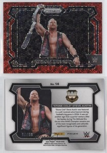 2024 Panini Prizm WWE Red Under Card Prizm /99 Stone Cold Steve Austin #14 HOF