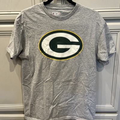 Green Bay Packers Shirt Mens Med Gray Football NFL Short Sleeve Crew Neck