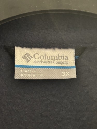 Columbia Chaleco Chaqueta Polar Para Hombre 3X Azul Marino Bolsillos Poliéster - Imagen 4 de 6