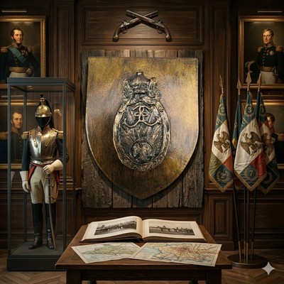 13th RDP coat of arms with back hanging - dimension 14 x 11 cm  6a.