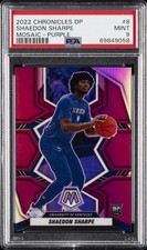 2022 PANINI CHRONICLES DRAFT PICKS MOSAIC PURPLE #8 SHAEDON SHARPE RC /49 PSA 9