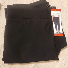 Hilary Radley Women's Mid Rise Slim Leg Built-in Tummy Control Pants, Black, M