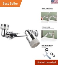 Universal Swivel Faucet Extender with Dual Joint - Easy Install  Durable Design