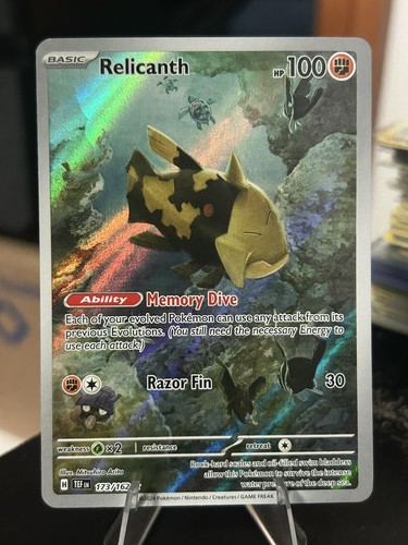 Relicanth 173/162 Illustration Rare Temporal Forces Pokemon Holo Near Mint