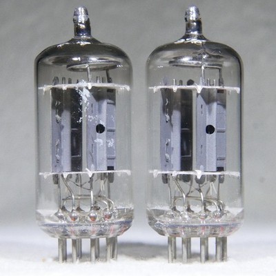 Matched Pair Siemens 12AX7/ECC83 Long Plate Dual Post O-Getter Germany 1959