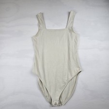 Old Navy Womens Square Neck Sleeveless Bodysuit Beige Tan Neutral Size S