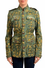 Just Cavalli Multi-Color Patterned Button Down Women's Basic Jacket US S IT 40