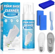 Shoe Cleaner Kit 200ml White Sneaker & Suede Cleaner with Brush + Sponge + Towel