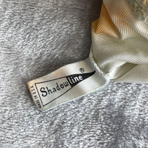 Vintage Shadowline Slip Womens 34 Nylon Lace Trim Spaghetti Strap Made in USA - Picture 9 of 11
