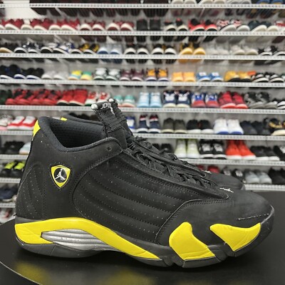シューズ(男性用) NIKE AIR JORDAN 14 RETRO THUNDER NIKE AIR JORDAN 14 Retro Thunder Yellow-Black/White 2014 Men's