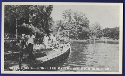 Echo Lake Ranch Diving Dock High Ridge Byrnes Mill 1940's Missouri Free Shipping