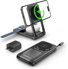 For Apple iPhone 16 15 14 Pro Max Foldable Charger 3 in 1 Charging Station Stand