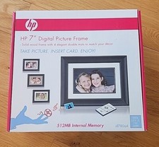 HP DF780b4 7" Black Wood Digital Photo Picture Frame 512 MB Internal Memory