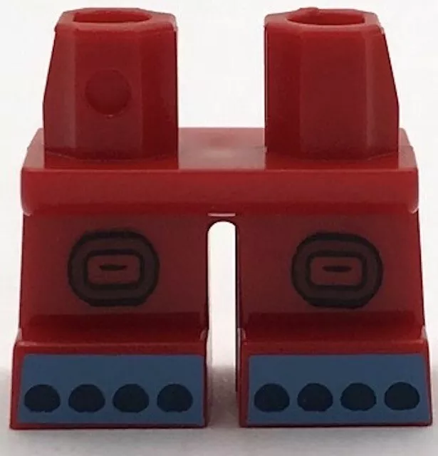 Lego New Red Minifig Legs Short Dark Red Oval Knee Pads Medium