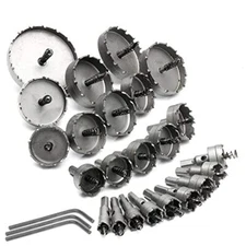 tonchean 23PCS Carbide Hole Saw Kit 5/8 to 4" Cutting Diameter Metal Steel Hole