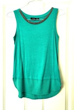 Apt 9 Green Jeweled Sequined Neckline Tank Top, NWOT Size XS