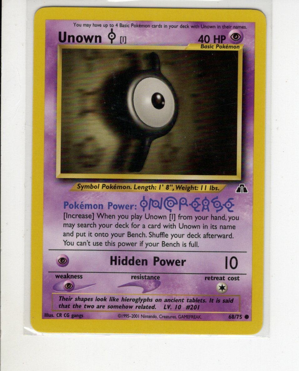 NEO DISCOVERY SET UNOWN POKEMON CARD 68/75 EX/NM