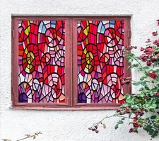 3D Red Stripes A595 Window Film Print Sticker Cling Stained Glass UV Zoe