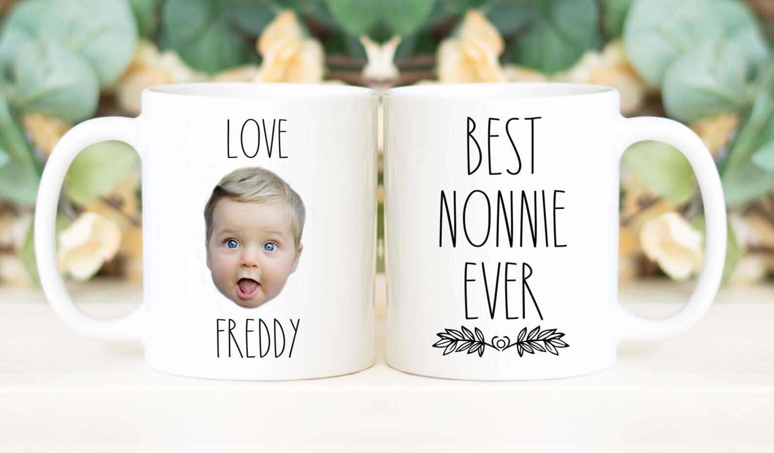 Best Nonnie Ever Mug Custom Face Mug Personalized With Photo Of Baby