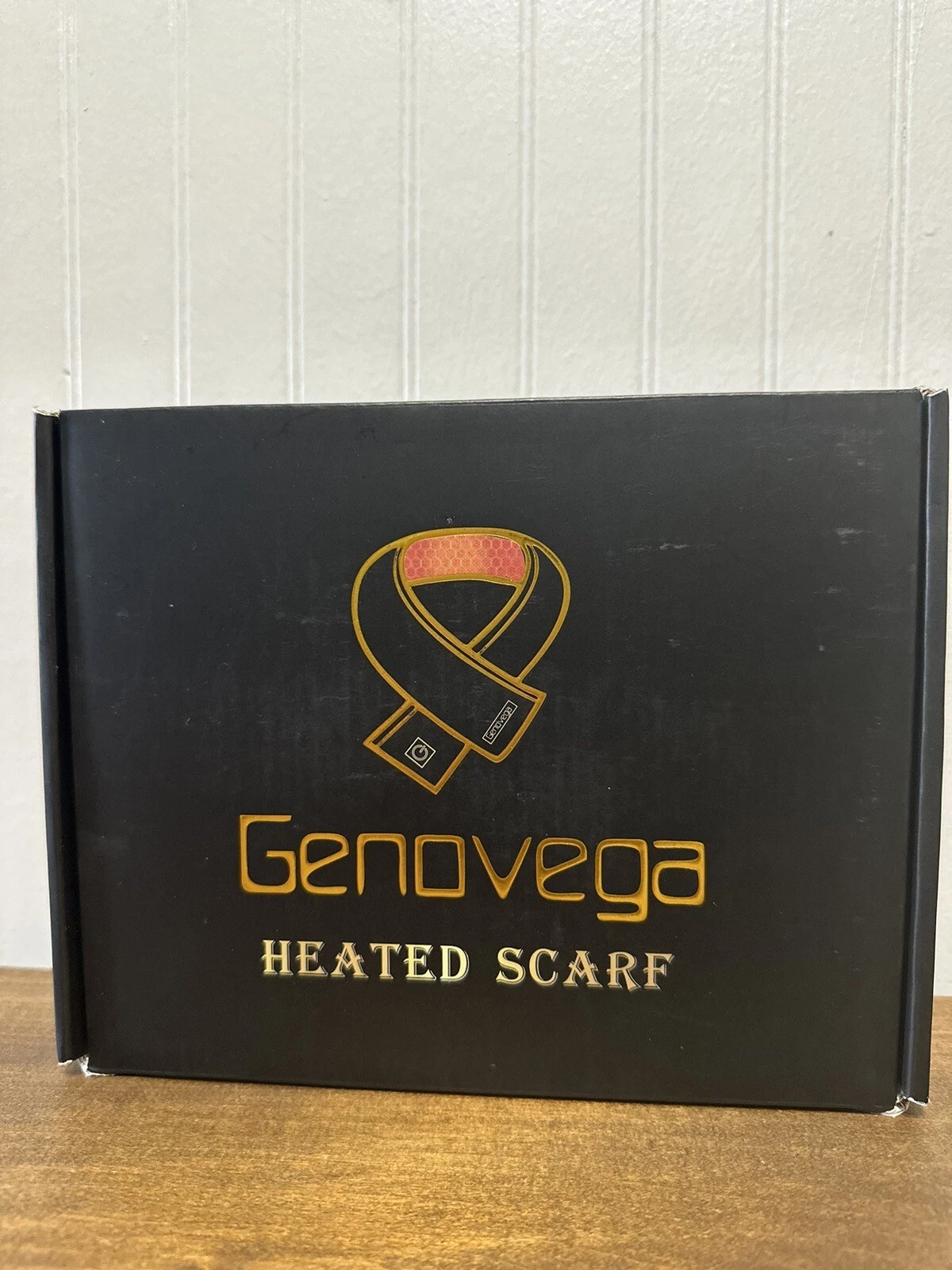 Genovega Heated Men Scarf Graphene Heat Innovation Black/ Gray Plaid New