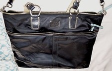 AUTHENTIC COACH LEATHERWARE Baby Bag /DIAPER/ BLACK Polyester WITH BABY MAT